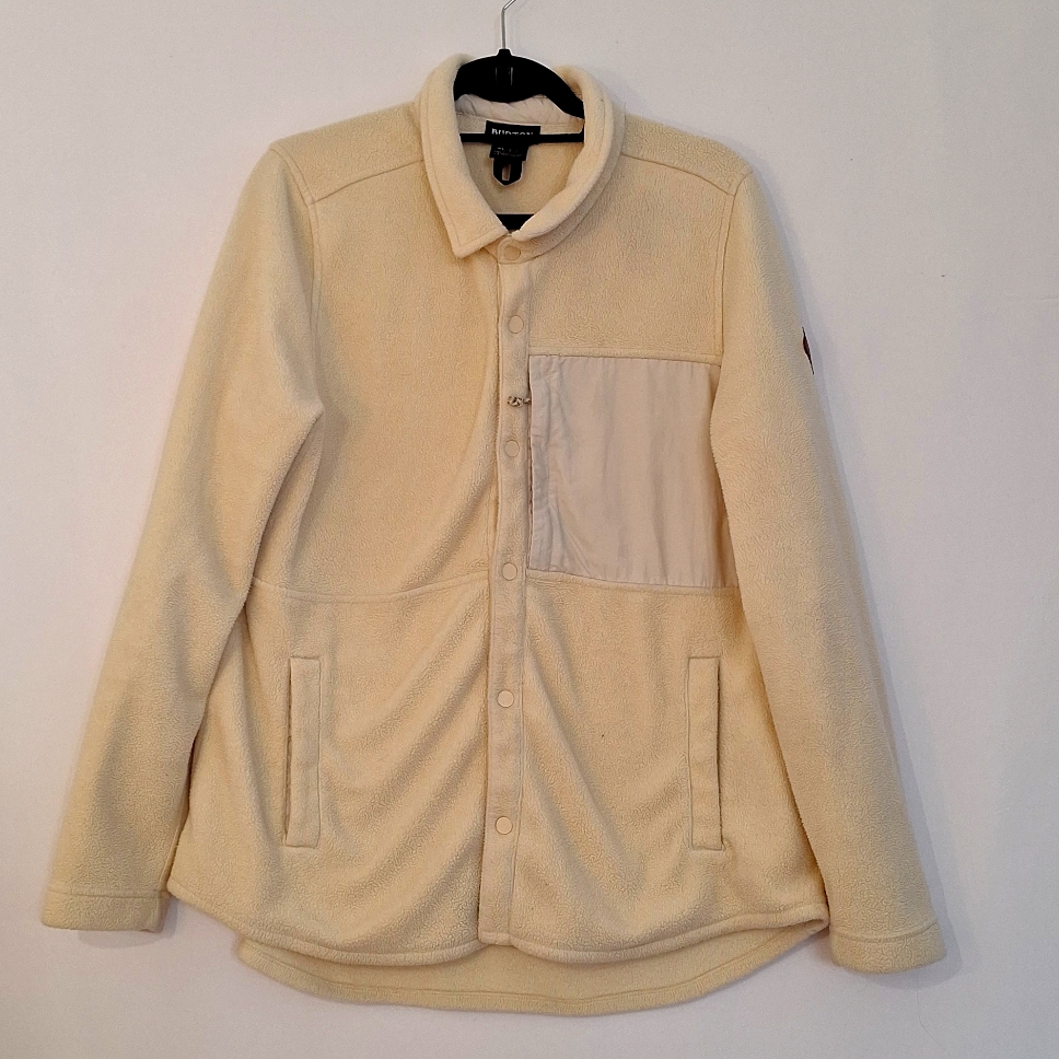 Burton Hearth Snap Up Fleece Xl Women's Creme Brulee Polartec